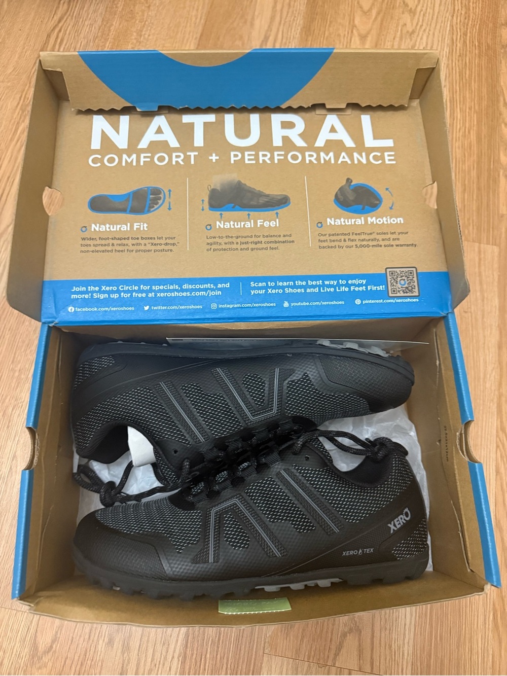 Xero shoes Men's Mesa Trail WP Black Trail Shoe size 10